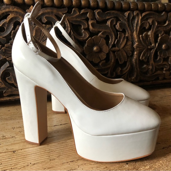 New NWT Schutz Renee Off White Patent Mary Jane Heel Platform Pump 11B $178 - Picture 5 of 17